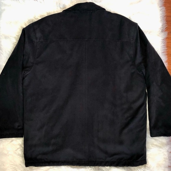 London Fog Black Zip Up Jacket Coat Wool Acrylic Blend Lining Men’s Size L - Picture 11 of 11